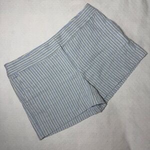 Loft The Riviera Short Blue Yellow Striped Cotton Shorts Womens 12